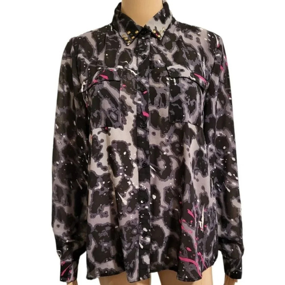 Multicolor Button - Up Blouse by Nicki Minaj - Picture 1 of 7